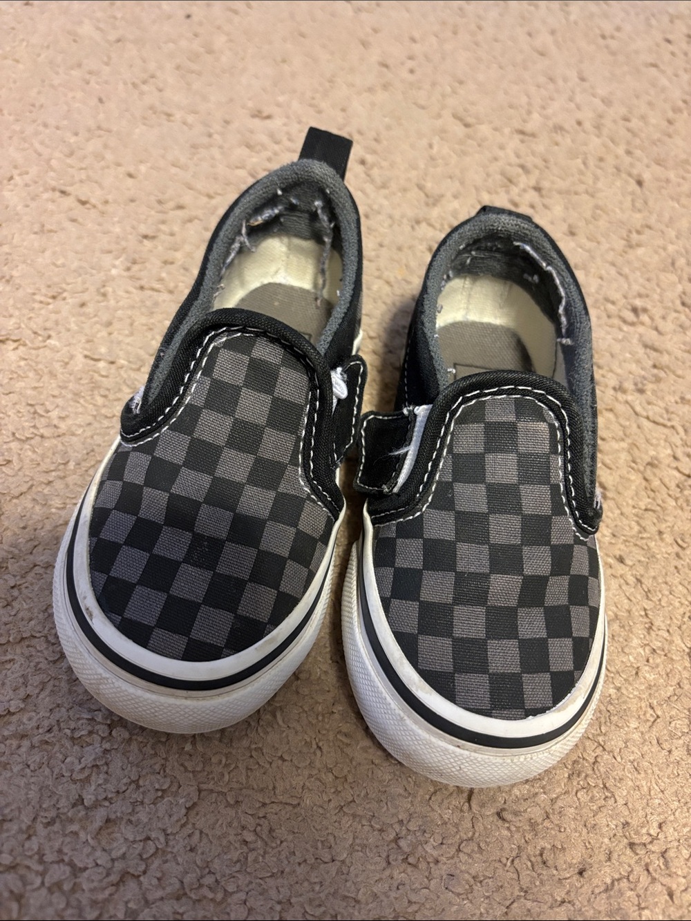 Vans Kids Black & Gray Checkerboard Slip-On Sneakers